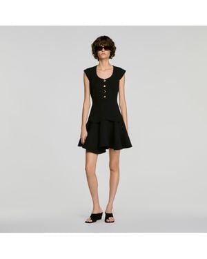 Sandro Short Button-Up Dress - Black