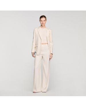 Sandro Striped Trousers - Natural