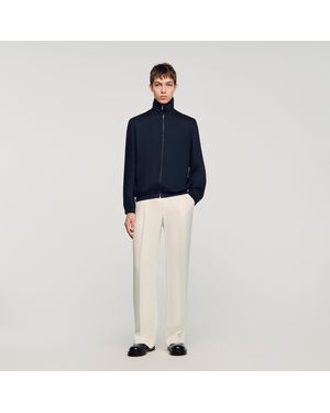 Sandro Standing Collar Zip-Up Jacket - Blue