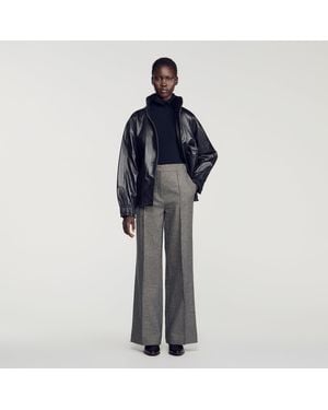 Sandro Wool Suit Trousers - Blue