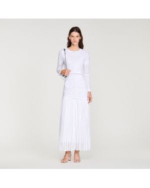 Sandro Cardigan court perlé - Blanc