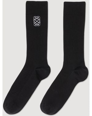 Sandro Embroidered Socks - Black