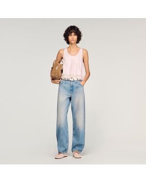 Sandro Faded Barrel Jeans - Blue