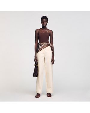 Sandro Body asymétrique à détail perles - Neutre