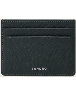 Sandro Reconstituted Leather Card Holder - Black