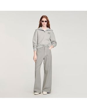 Sandro Rhinestone-Embellished Jeans - Grey