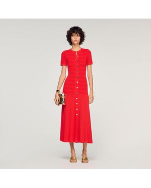 Sandro Knit Maxi Dress - Red