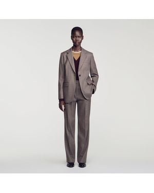 Sandro Wool Suit Jacket - Multicolour