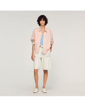Sandro Cotton And Linen Jacket - White