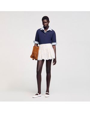 Sandro Short jupe à rayures - Bleu