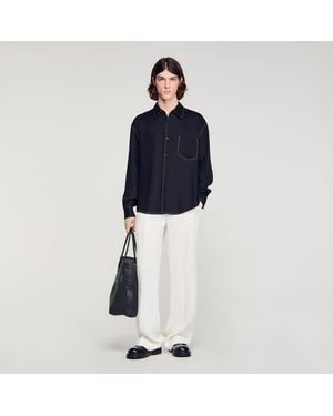 Sandro Loose-Fit Shirt - Blue
