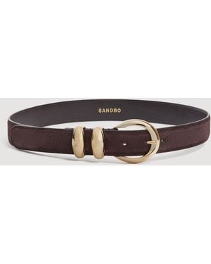 Sandro Ceinture en cuir suède - Marron