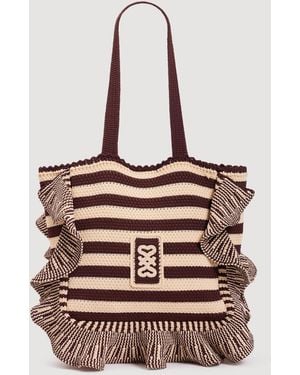Sandro Striped Crochet Bag - Multicolour