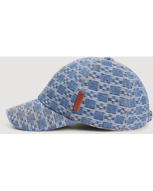 Sandro Denim Cap With Cross Motif - Blue