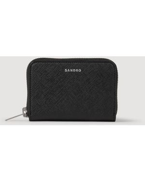 Sandro Zipped Cord Wallet - Black