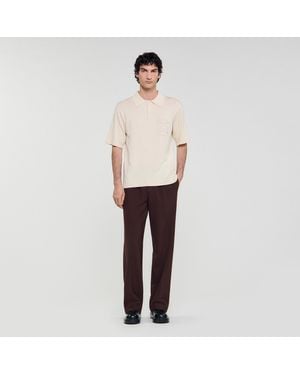 Sandro Polo à broderie corde - Blanc