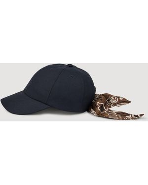 Sandro Cap With Tied Scarf - Blue