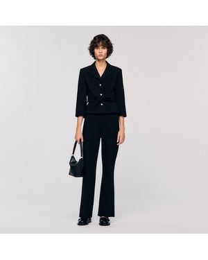 Sandro Straight-Leg Trousers - Blue
