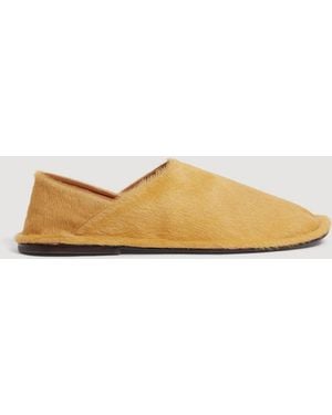 Sandro Calf Hair Slippers - Natural