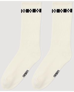Sandro Embroidered Socks - White