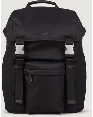Sandro Recycled Leather Backpack - Black