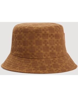 Sandro Denim Bucket Hat With Patch - Brown