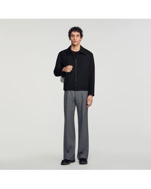 Sandro Zip-Up Jacket - Black
