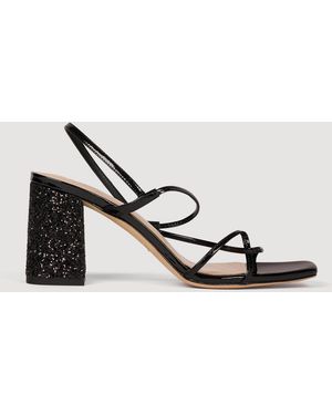 Sandro Glitter Heel Sandals - Metallic