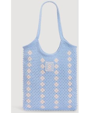 Sandro Two-Tone Crochet Bag - Blue
