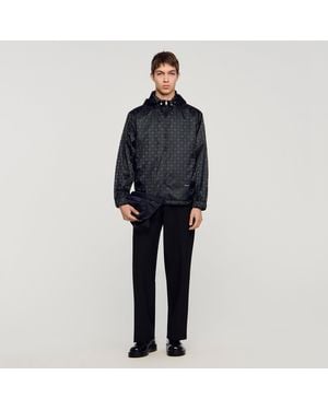 Sandro Square Cross Nylon Jacket - Blue