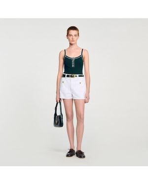 Sandro Two-Tone Knit Vest Top - Blue