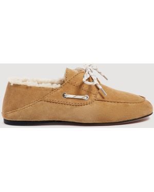 Sandro Chaussures bateau peau lainée - Marron