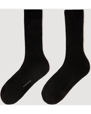 Sandro Fine Silk Socks - Black