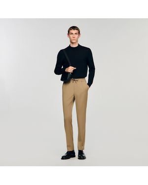 Sandro Elasticated Straight-Leg Trousers - Blue