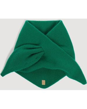 Sandro Tie-Up Wool And Cashmere Bandana - Green
