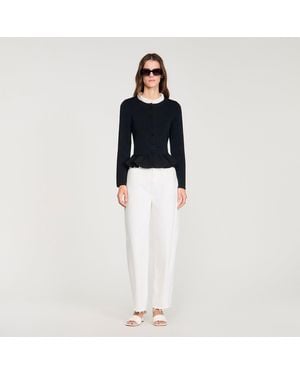 Sandro Victorian Collar Cardigan - Black