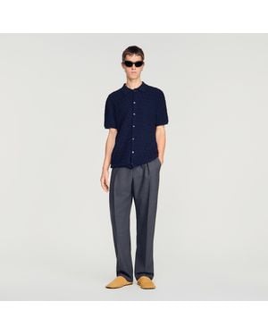 Sandro Cardigan en maille éponge - Bleu