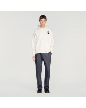 Sandro Oversized Floral Print Sweatshirt - White