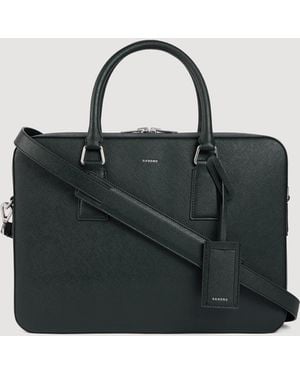 Sandro Large Synthetic Leather Briefcase - Black