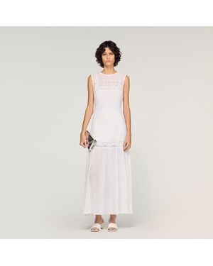 Sandro Crepon Maxi Dress - White