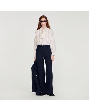 Sandro Chalk-Striped Trousers - Blue