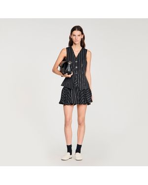 Sandro Sequinned Striped Jacket - Black