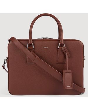 Sandro Reconstituted Leather Briefcase - Brown