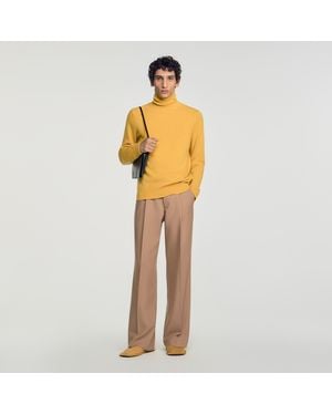 Sandro Cashmere Turtleneck Jumper - Yellow