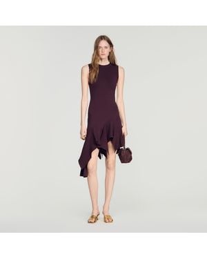 Sandro Asymmetric Knit Dress - Red