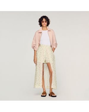 Sandro Floral Print Maxi Skort - Natural