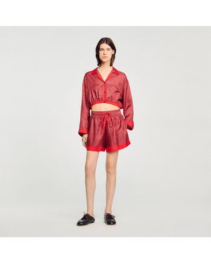 Sandro Scarf Print Shorts - Red