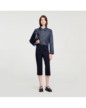 Sandro Denim Tailored Jacket - Blue