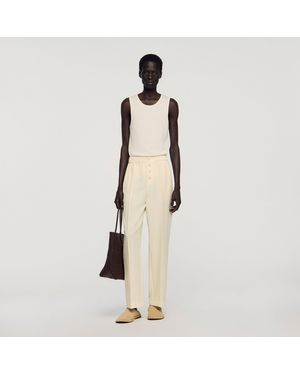 Sandro Flowing Elasticated Trousers - Natural