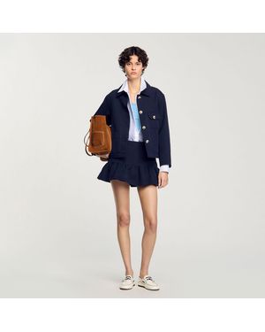 Sandro Jacket With Officer Buttons - Blue
